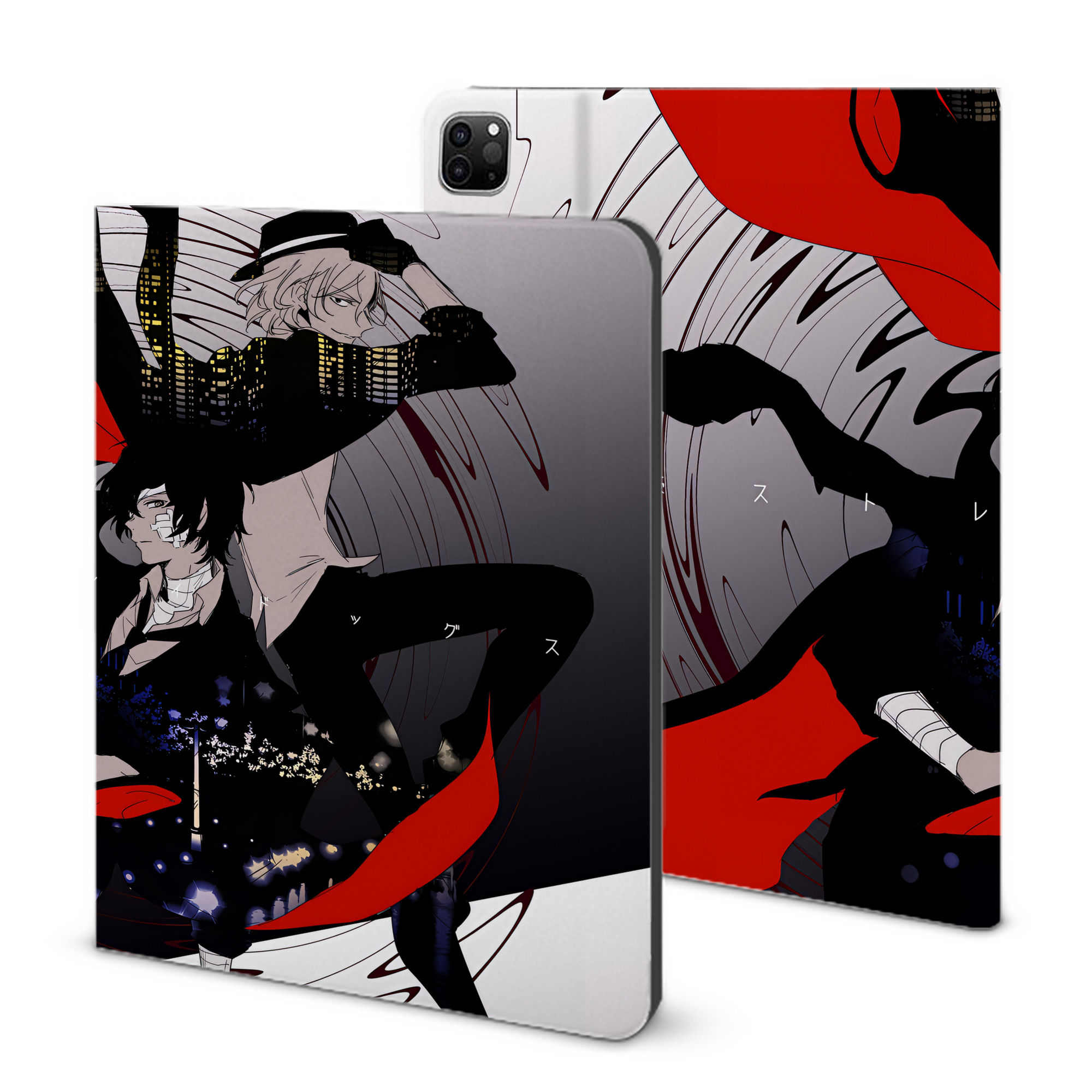 （画像用） 文豪ストレイドッグス Bungo Stray Dogs IPad ケース ブック型 PUレザー TPU 耐衝撃 軽量 薄型 ペン収納なし 全面保護 IPad 各モデル対応